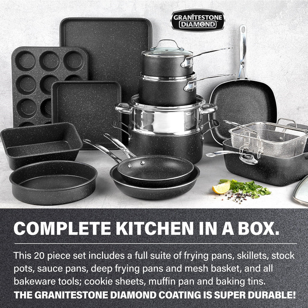 20 Piece Nonstick Cookware and Bakeware Set D57457