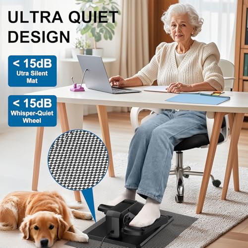 Under Desk Elliptical Machine 5 Modes 12 Speeds Low Impact Mini Electric Leg Exerciser with Non-Slip Mat V351