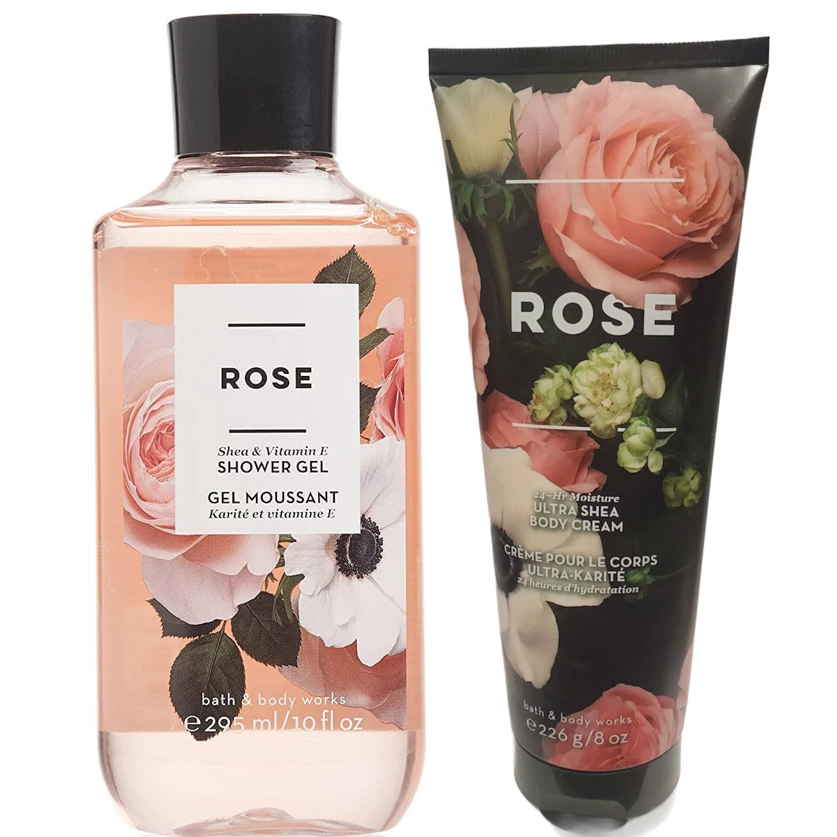 Rose Ultra Shea Body Cream 8oz & Shower Gel 10oz B891