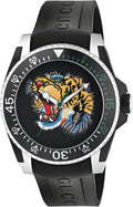 Black Quartz Stainless Steel and Rubber Men's Watch S83576