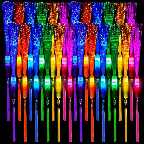 10 Pieces Fiber Optic Wand Light up Glow Stick LED Colorful Flashing Wands Z89701