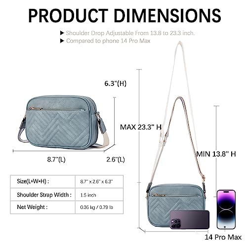 Quilted Crossbody Bags Vegan Leather Small Shoulder Handbags with Wide Strap E9811
