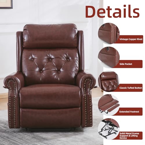 Oversized Power Lift Recliner Chair with Massage and Heat Chenille C4107