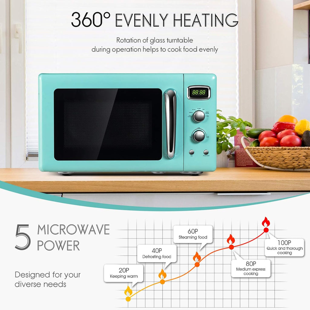 Compact Countertop Microwave 0.9 cu.ft. 900 W with Glass Turntable S166