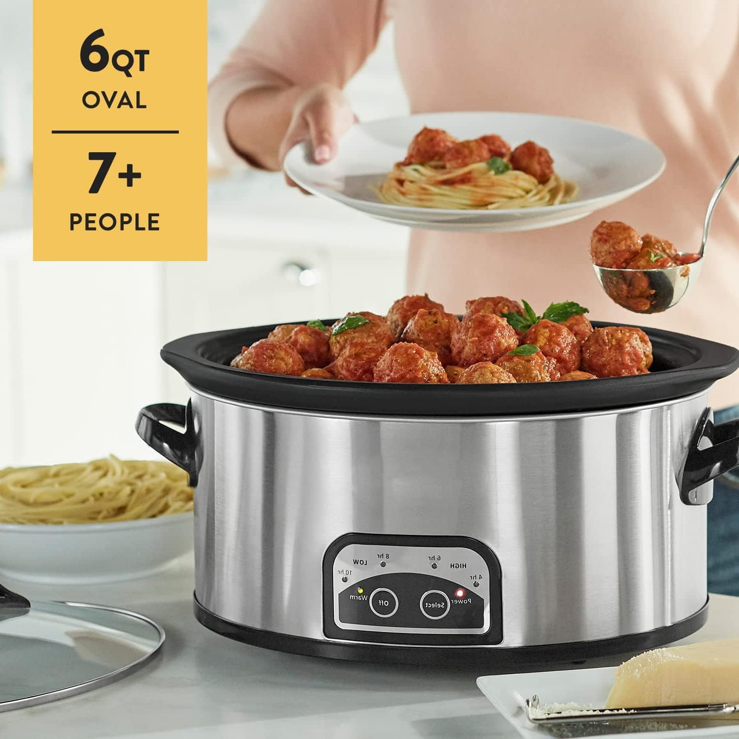 6 Quart Electric Slow Cooker Stainless Steel M995