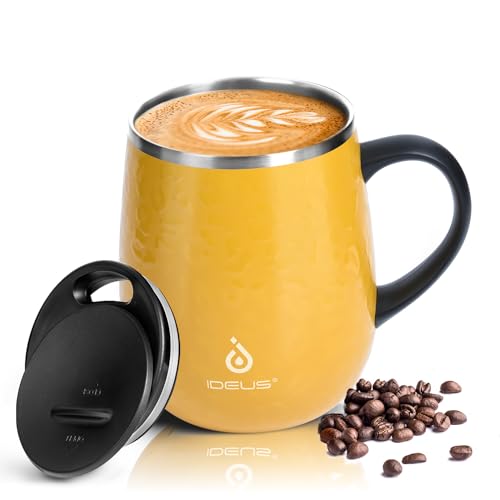 16 oz Insulated Stainless Steel Coffee Mug with Handle and Lid, Ocean Blue I31997