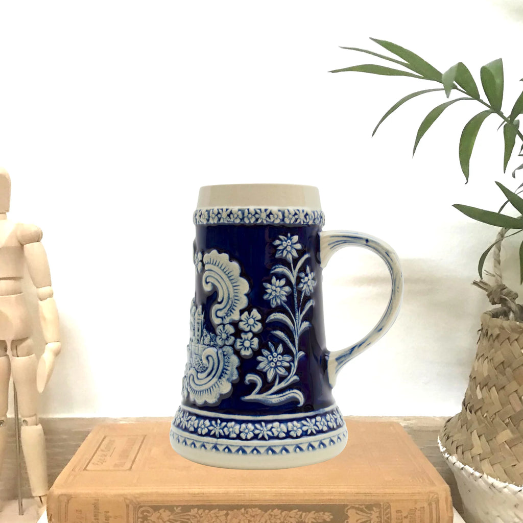 German Castle Engraved Ceramic Beer Stein 0.6 Liter I188695