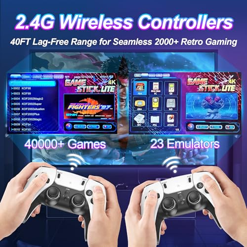 White 64GB 4K HDMI Video Game Console with Dual Wireless Controllers Y30357