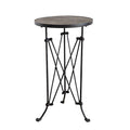 Round Metal Accent Table, 25", Black F2449