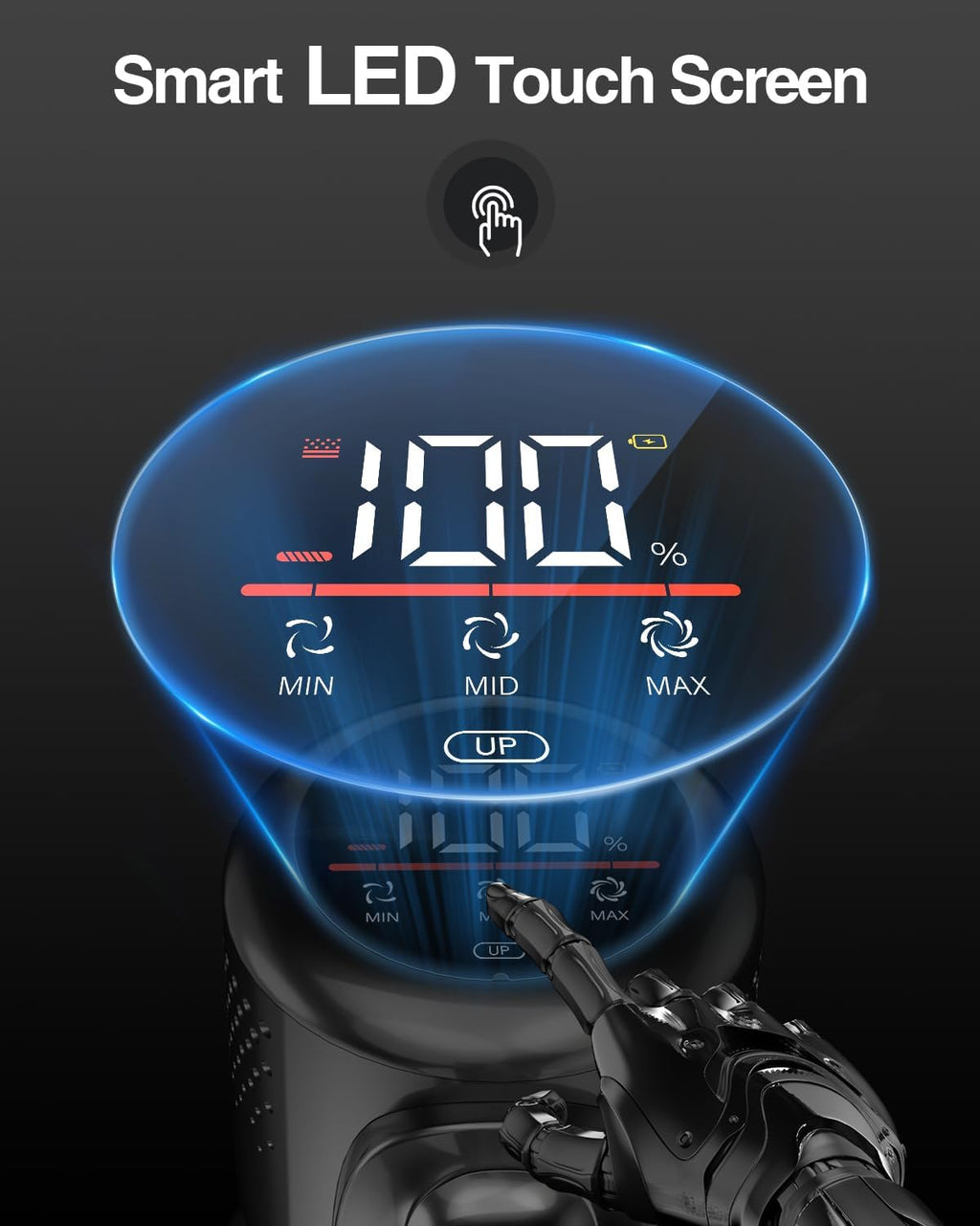 Cordless Stick Vacuum Cleaner with Touch Screen, Anti-tangle Brush R180353