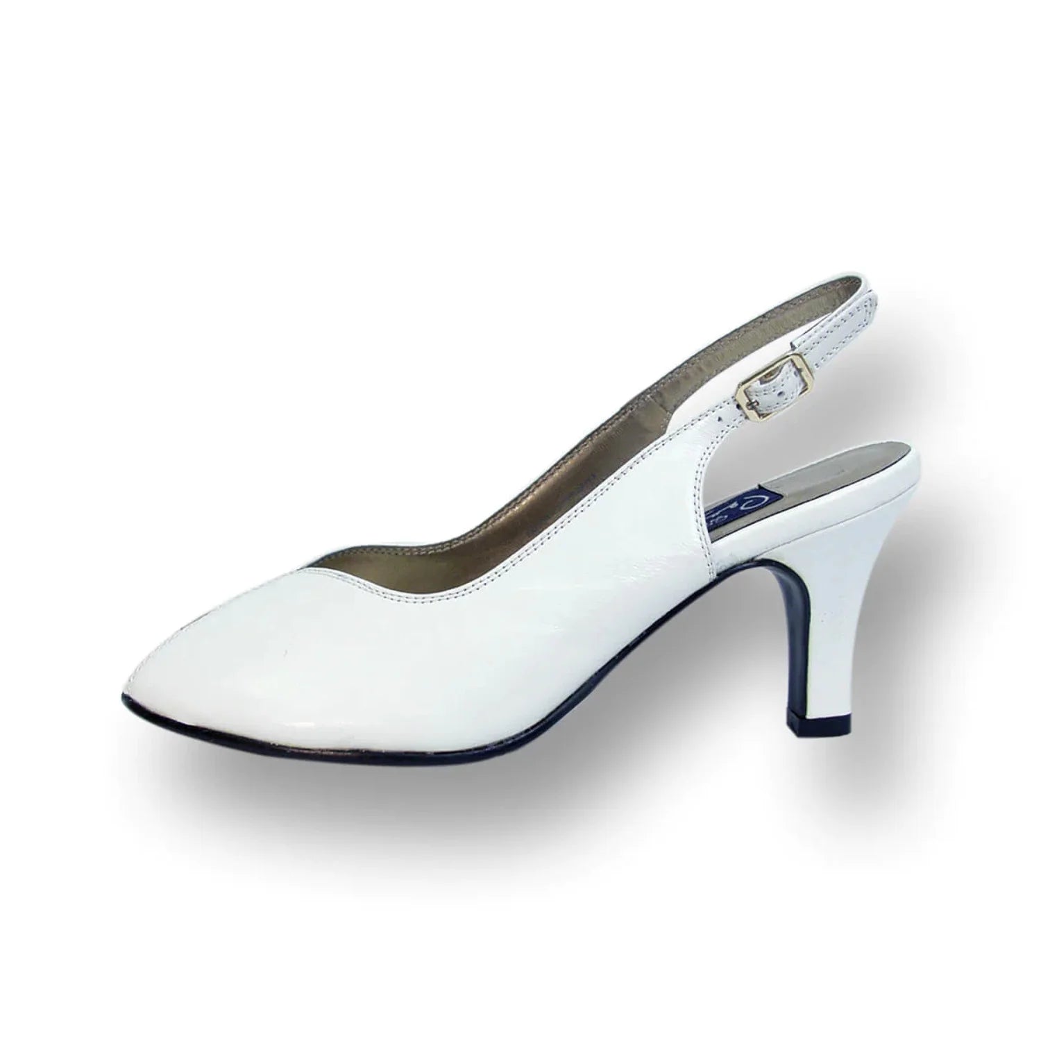 Wide Width Leather Slingback Pumps Z15352