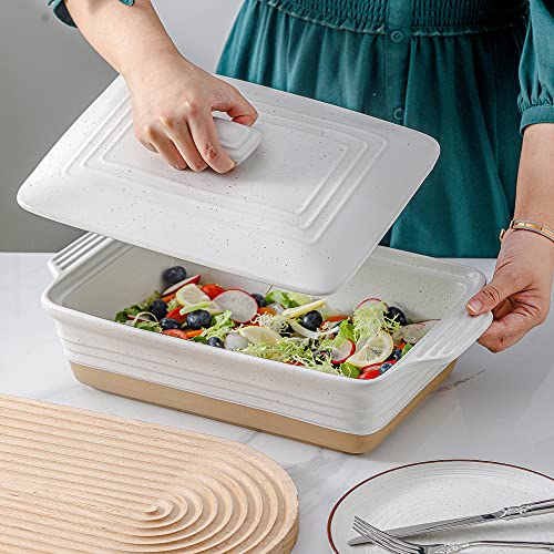 White 3.5 Quart Ceramic Casserole Dish with Lid F541076
