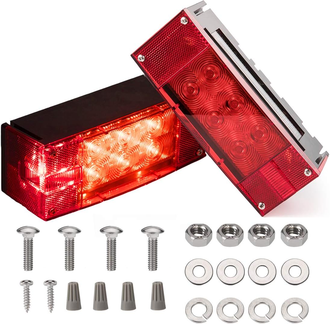 2PCS 12V LED Submersible Rectangular Trailer Lights F825