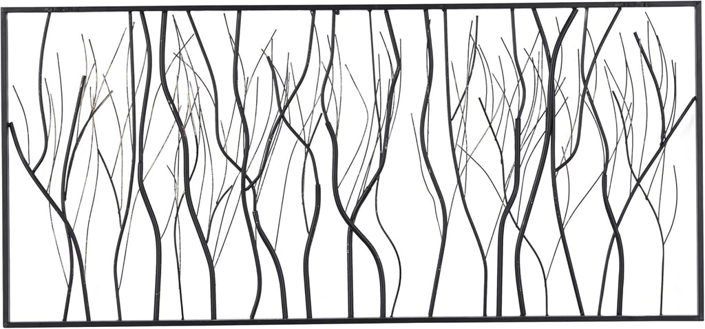 Silver Metal Wall Sculpture 48 x 22 Inch G3472