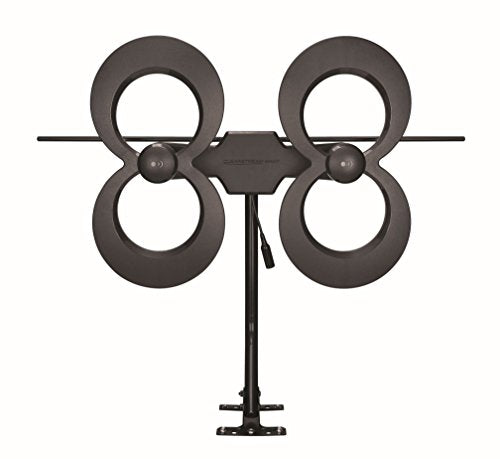 Black Multi-Directional UHF VHF TV Antenna with 20-inch Mast D618