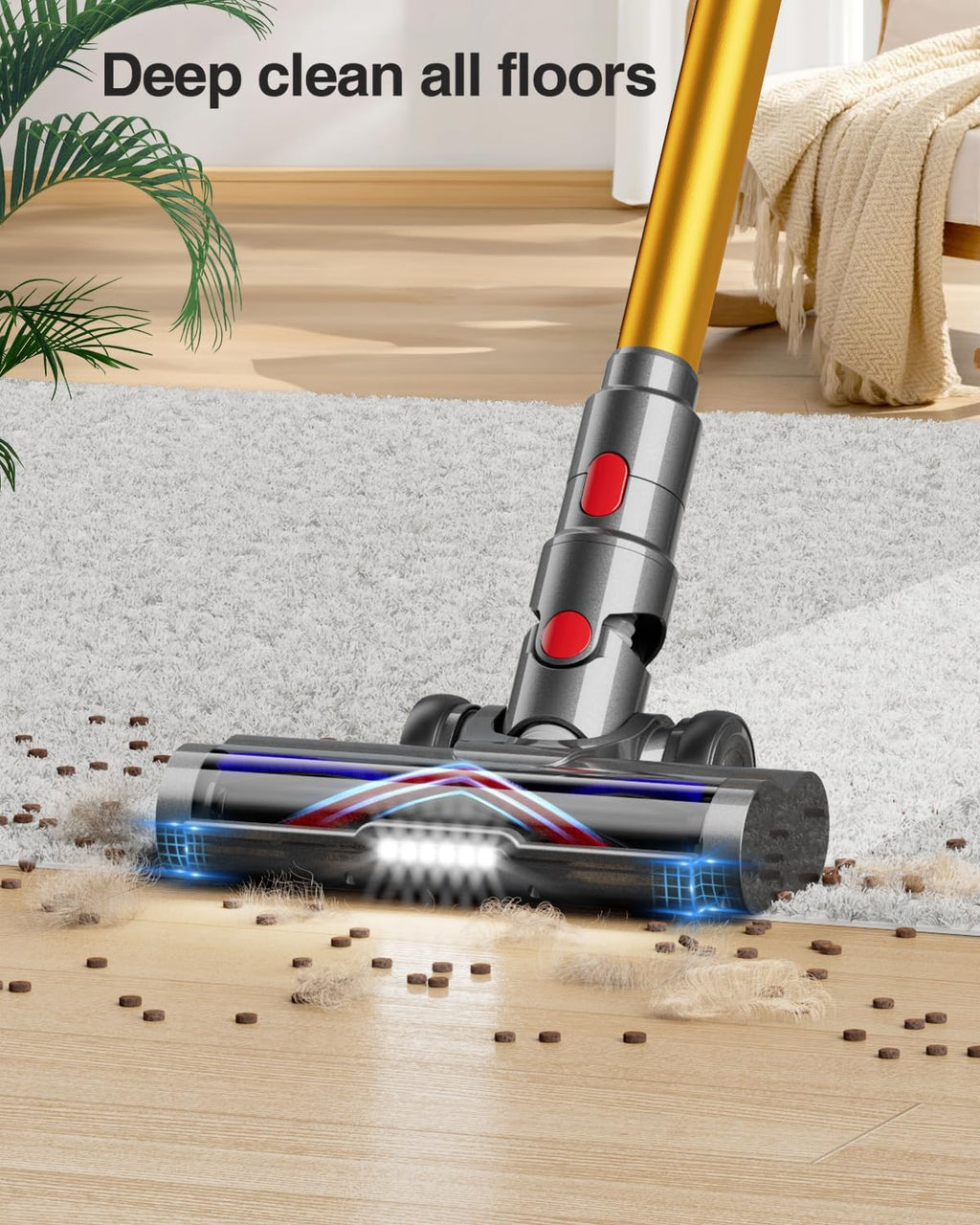 Cordless Stick Vacuum Cleaner with Touch Screen, Anti-tangle Brush R180353