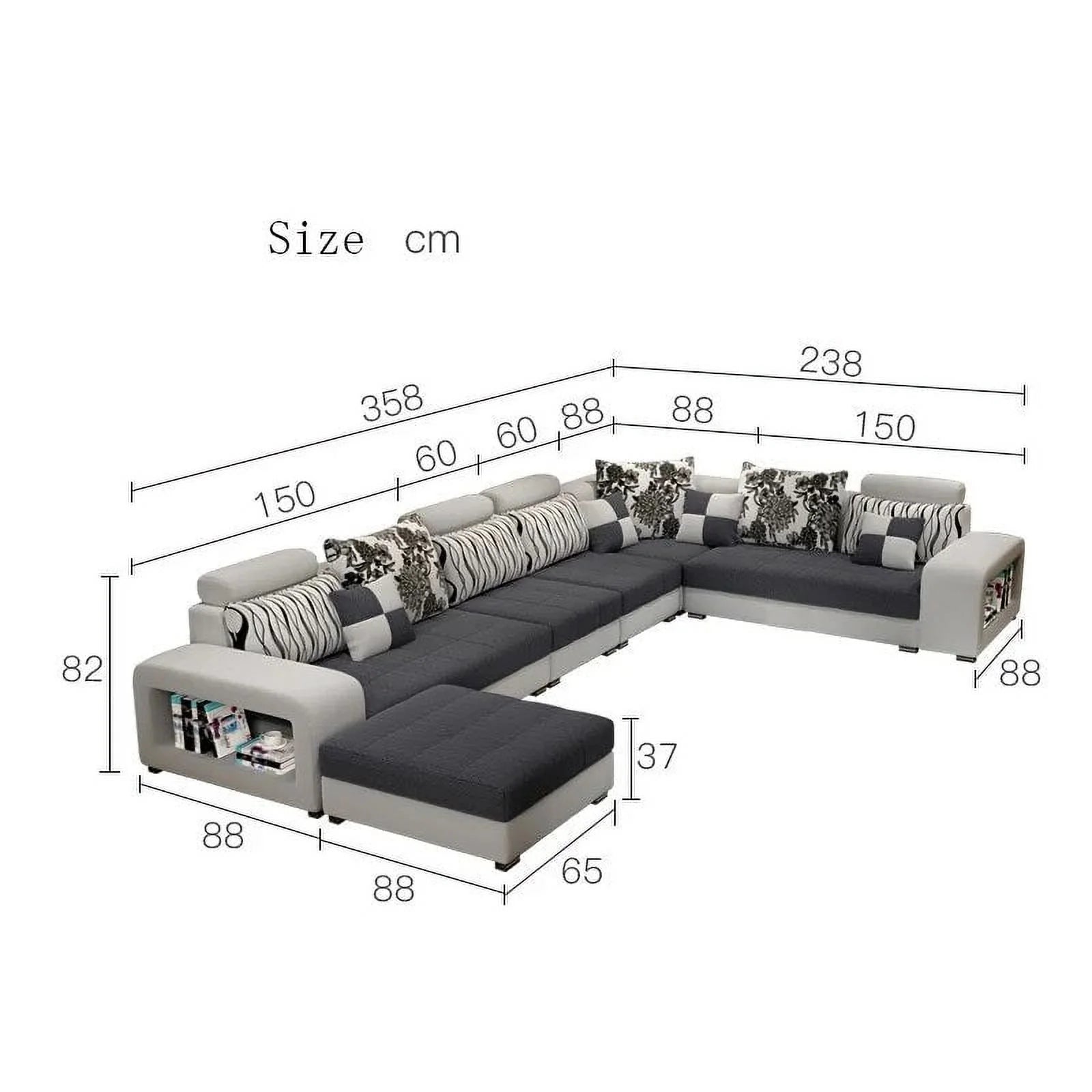 Modern Fabric Sectional Sofa Set V4214