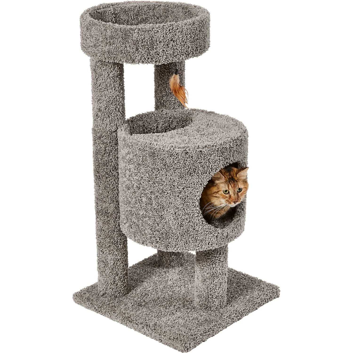 36-in Real Carpet Wooden Cat Tree R325