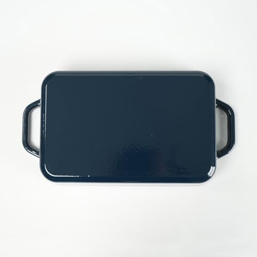 Red Enameled Cast Iron Rectangle Roasting Pan L44369