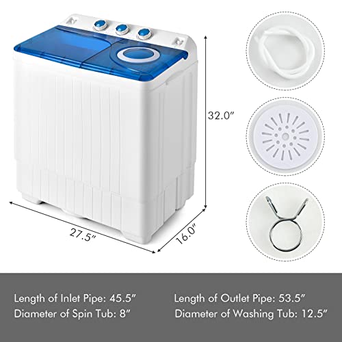 Compact Twin Tub Portable Washing Machine (Grey+White) Z59850