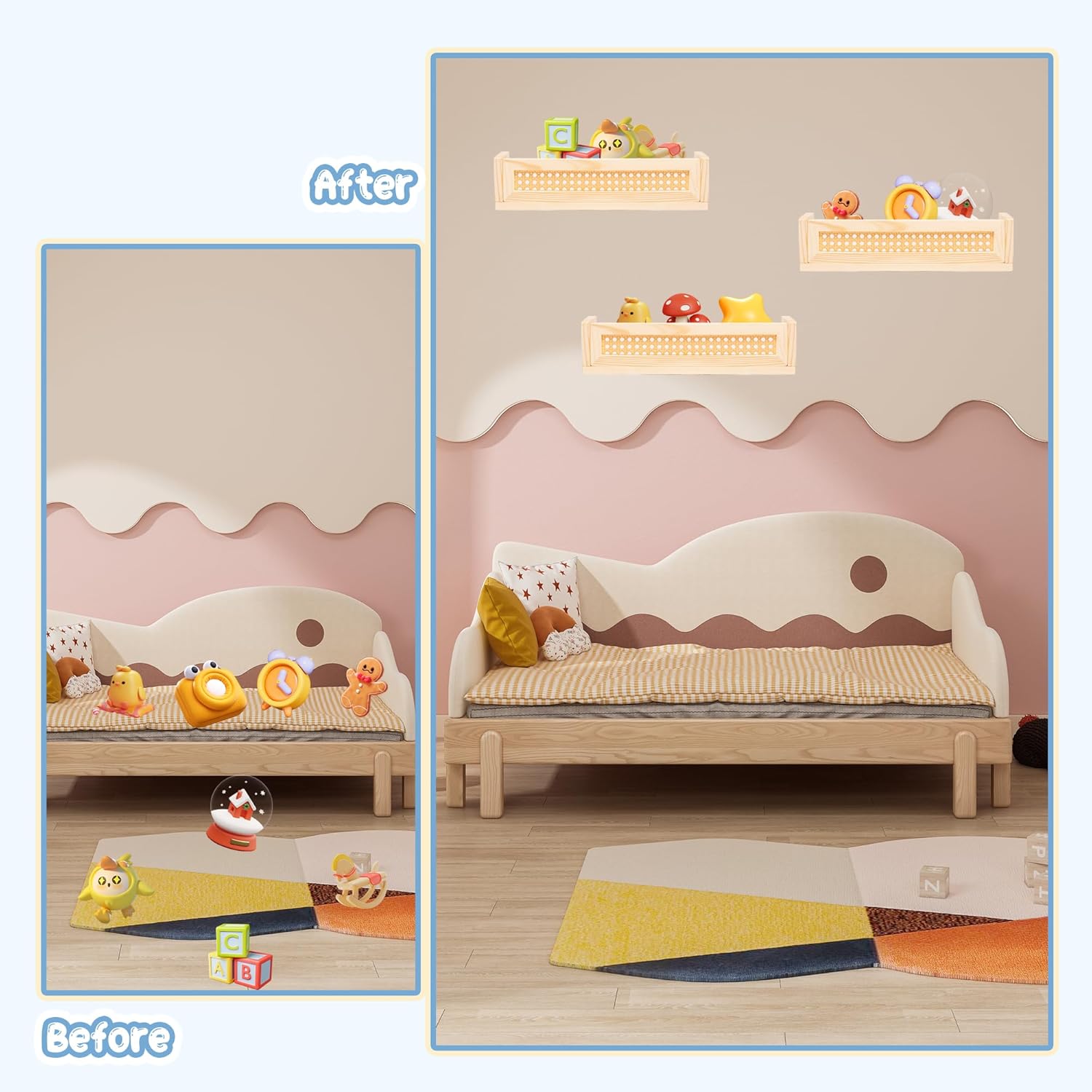 16" Rattan Shelf Set of 3 F158924