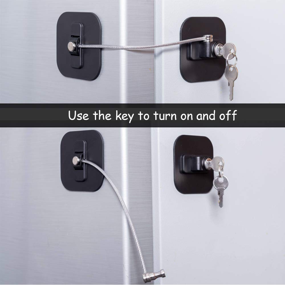 Black Refrigerator Lock with Keys 1 Pack B65812