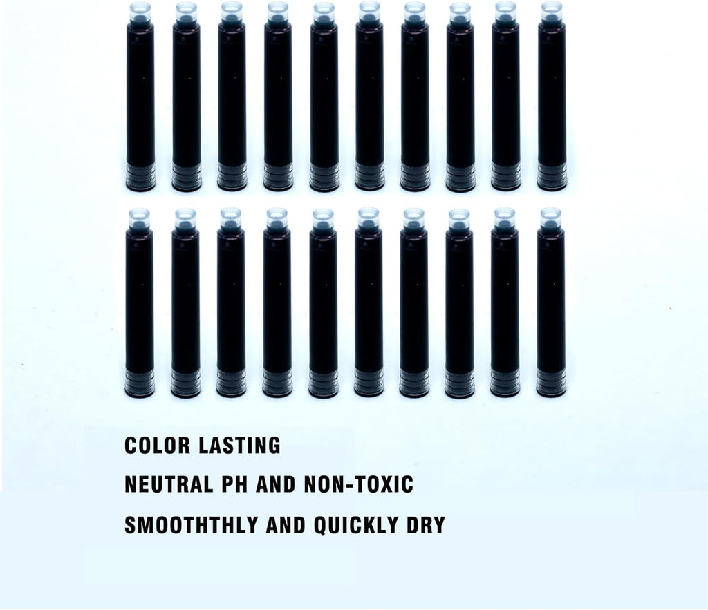 60 Count Black Fountain Pen Ink Refill Cartridges C452