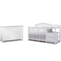 White 6 Drawer Double Dresser Set with Changing Table X582