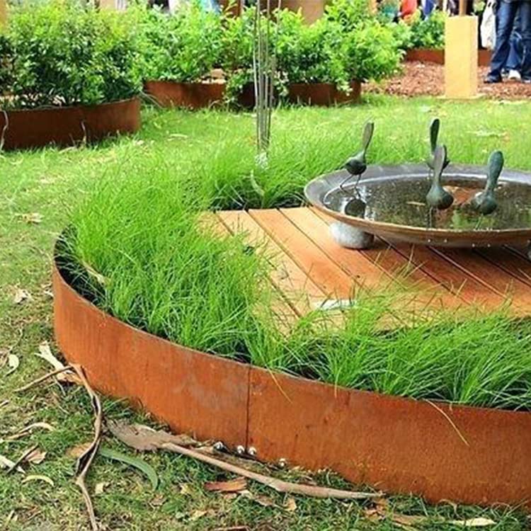 Corten Steel Landscape Edging 40 Inch Strips 8 Inch Depth 6 pcs Y242907