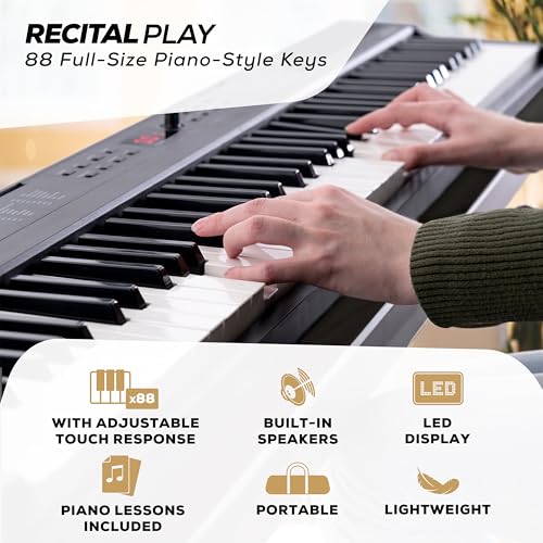88 Key Keyboard Piano with 480 Sounds, Speakers, USB MIDI, Carry-Bag, Stand, Headphones, Pedal P4352