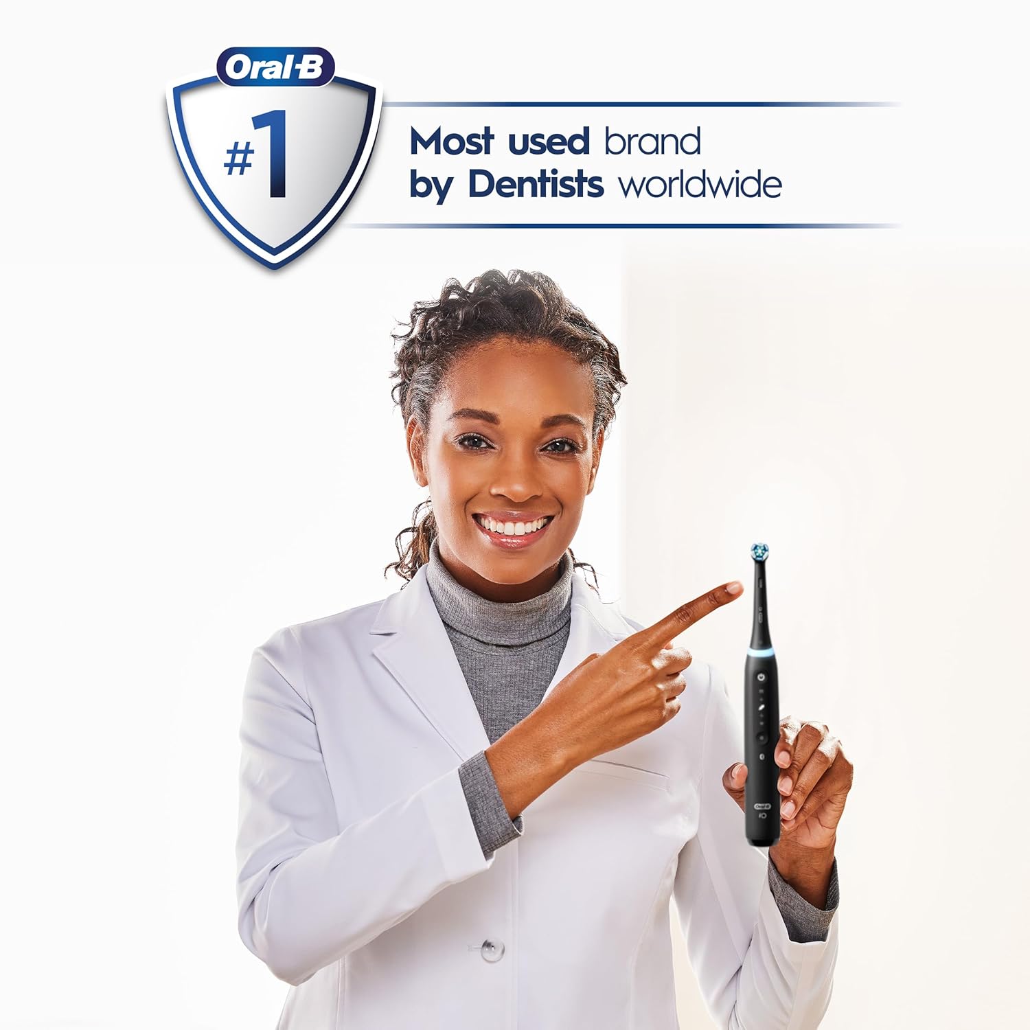 Black Rechargeable Electric Toothbrush with Visible Pressure Sensor, 2 Minute Timer, 5 Cleaning Settings, 1 Replacement Toothbrush Heads, and Travel Case J786