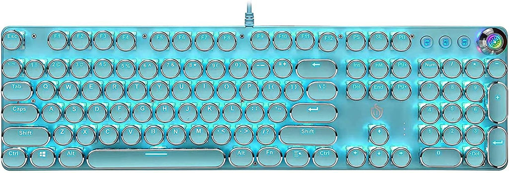 White 104 Keys Mechanical Keyboard with Blue Switch V620