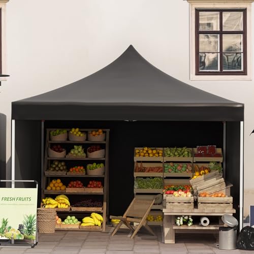 Commercial Canopy Tent 10x10ft Pop Up Canopy Tent with 3 Sidewalls H9392