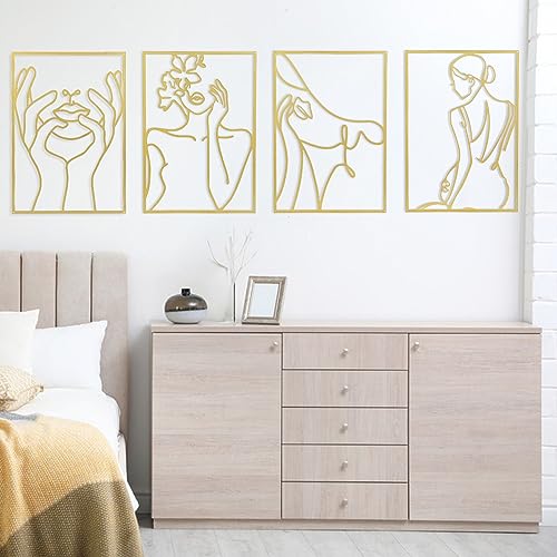4Pcs Black Metal Wall Art P819