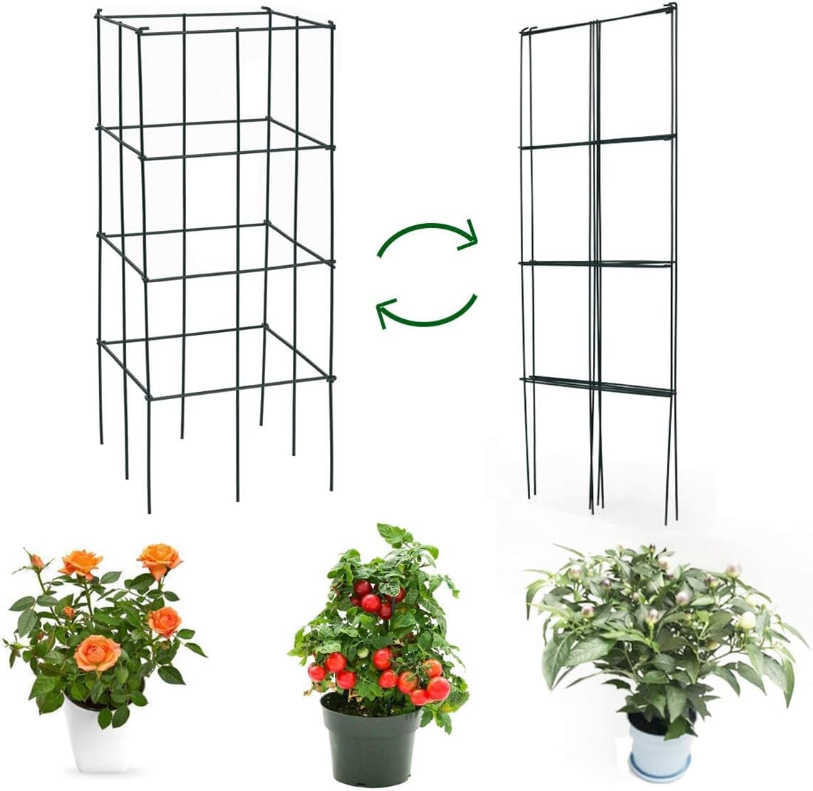 4 Pack 39 Inches Tall Square Plant Support Cage U707596