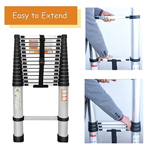 20.3ft Aluminum Extension Folding Ladder with Anti-Slip Rubber Feet P7295