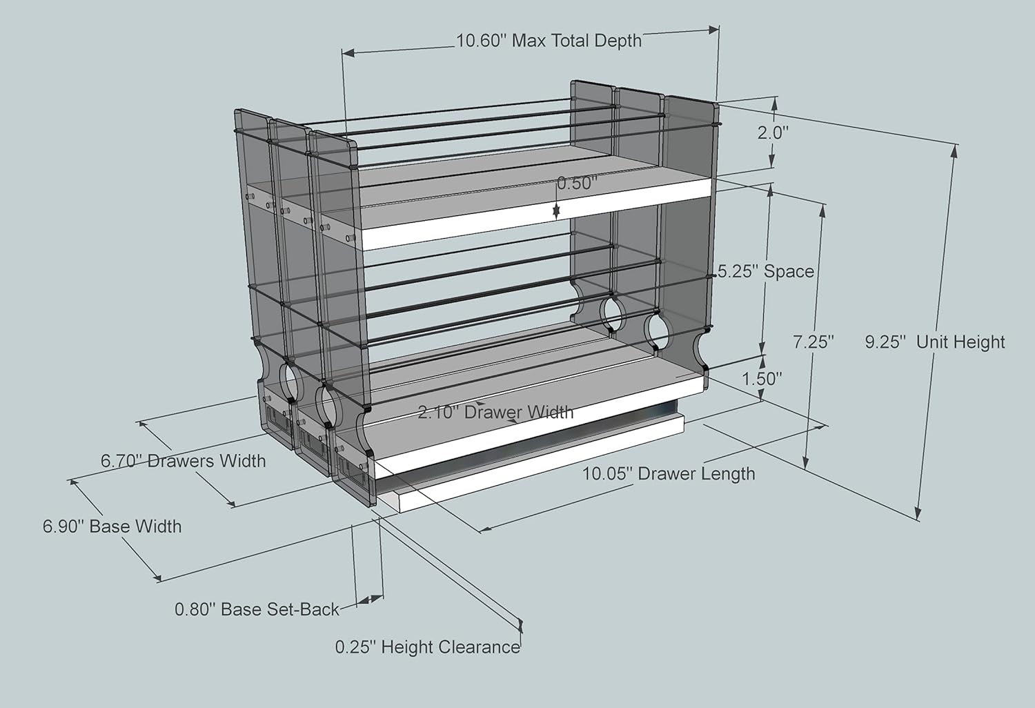3 Drawers Spice Rack H507
