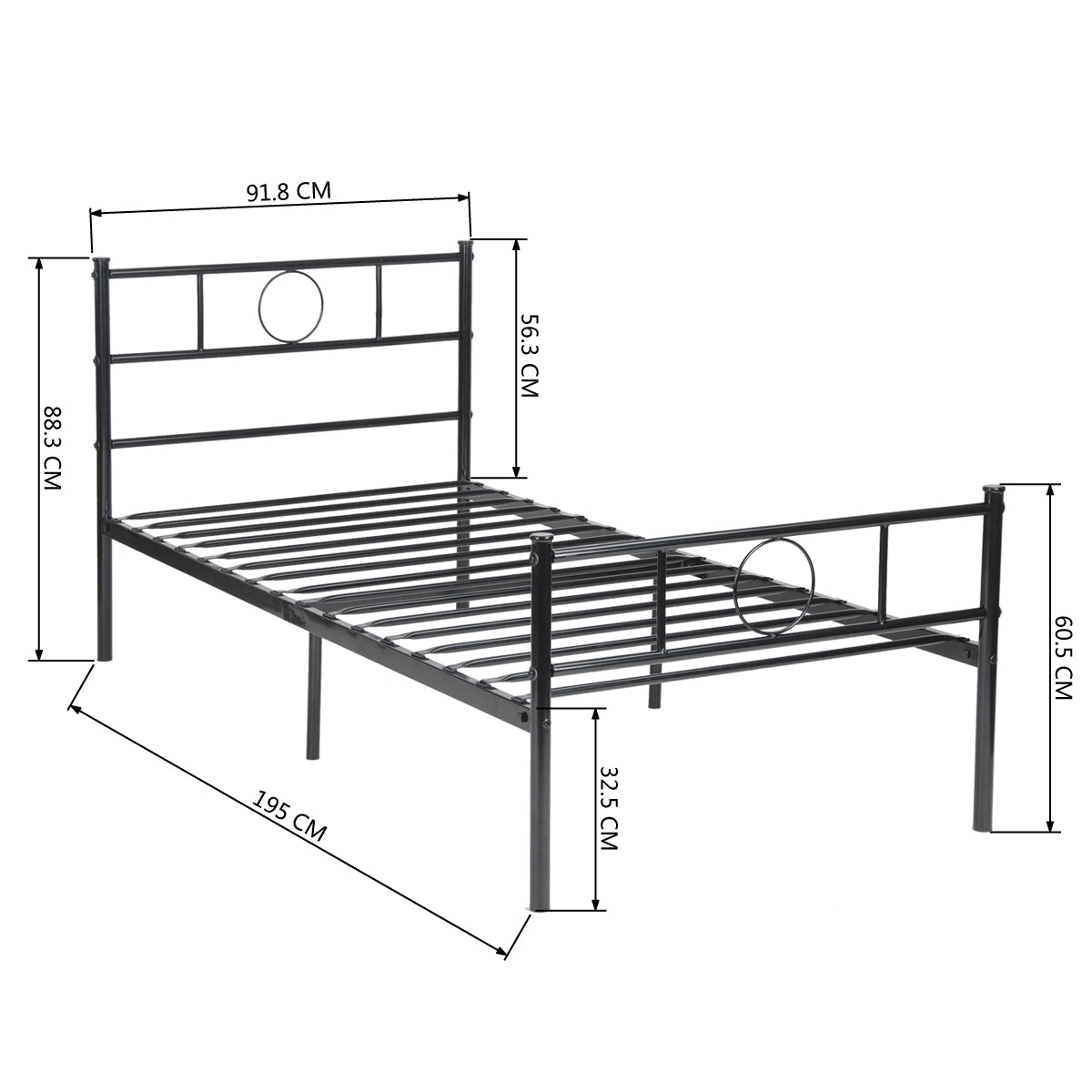 Black Metal Single Bed Frame Q911673