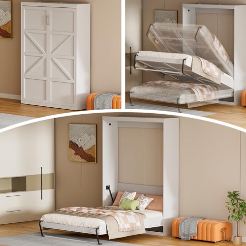 White Twin Size Murphy Wall Bed W88900