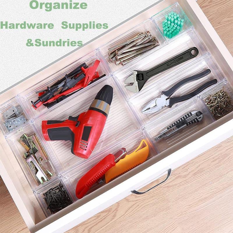 25 Pcs Plastic Clear Drawer Organizer Storage Trays B437407