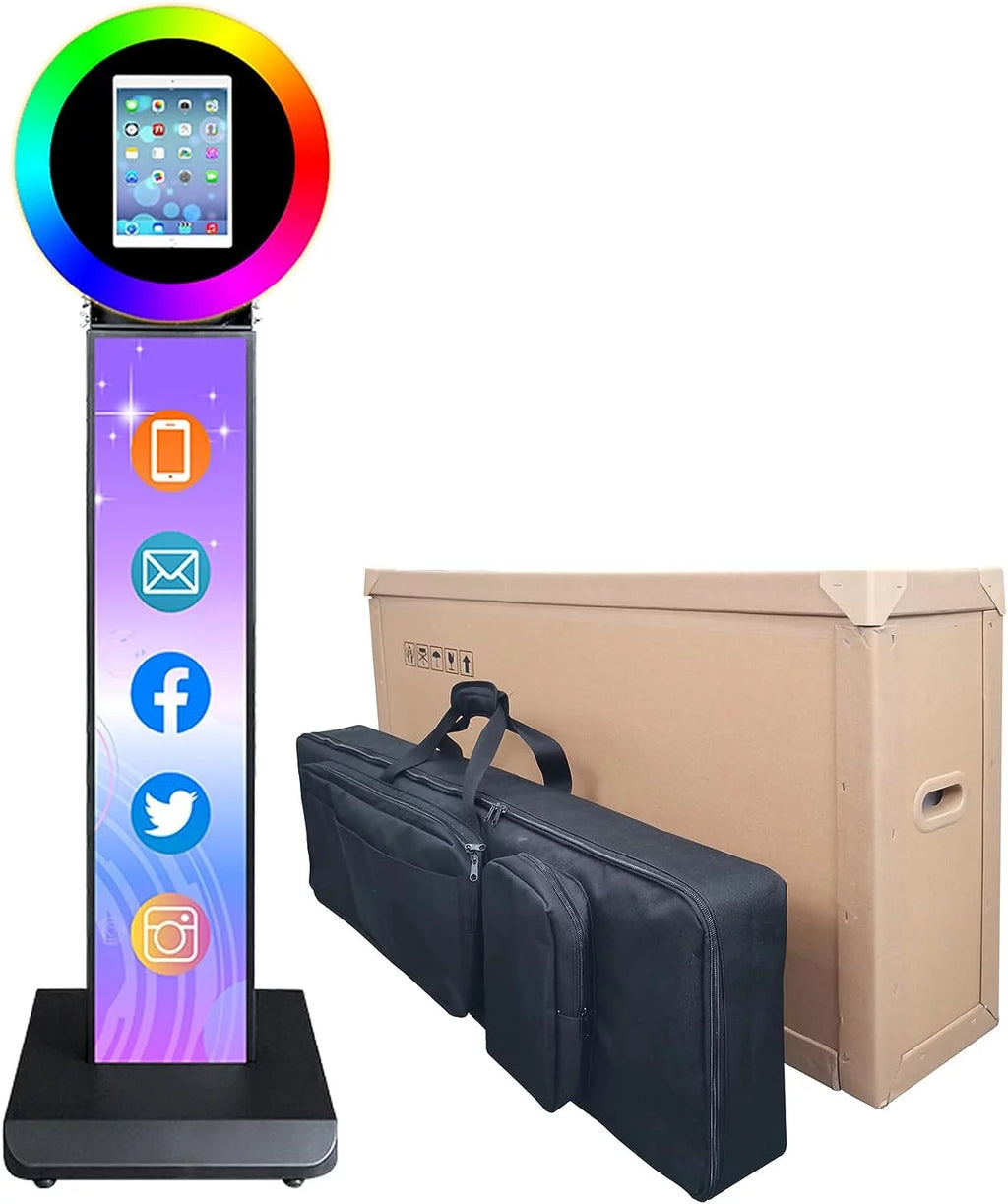 iPad Photo Booth Machine with Portable Tote Bag, RGB Ring Light, Remote Control X89048