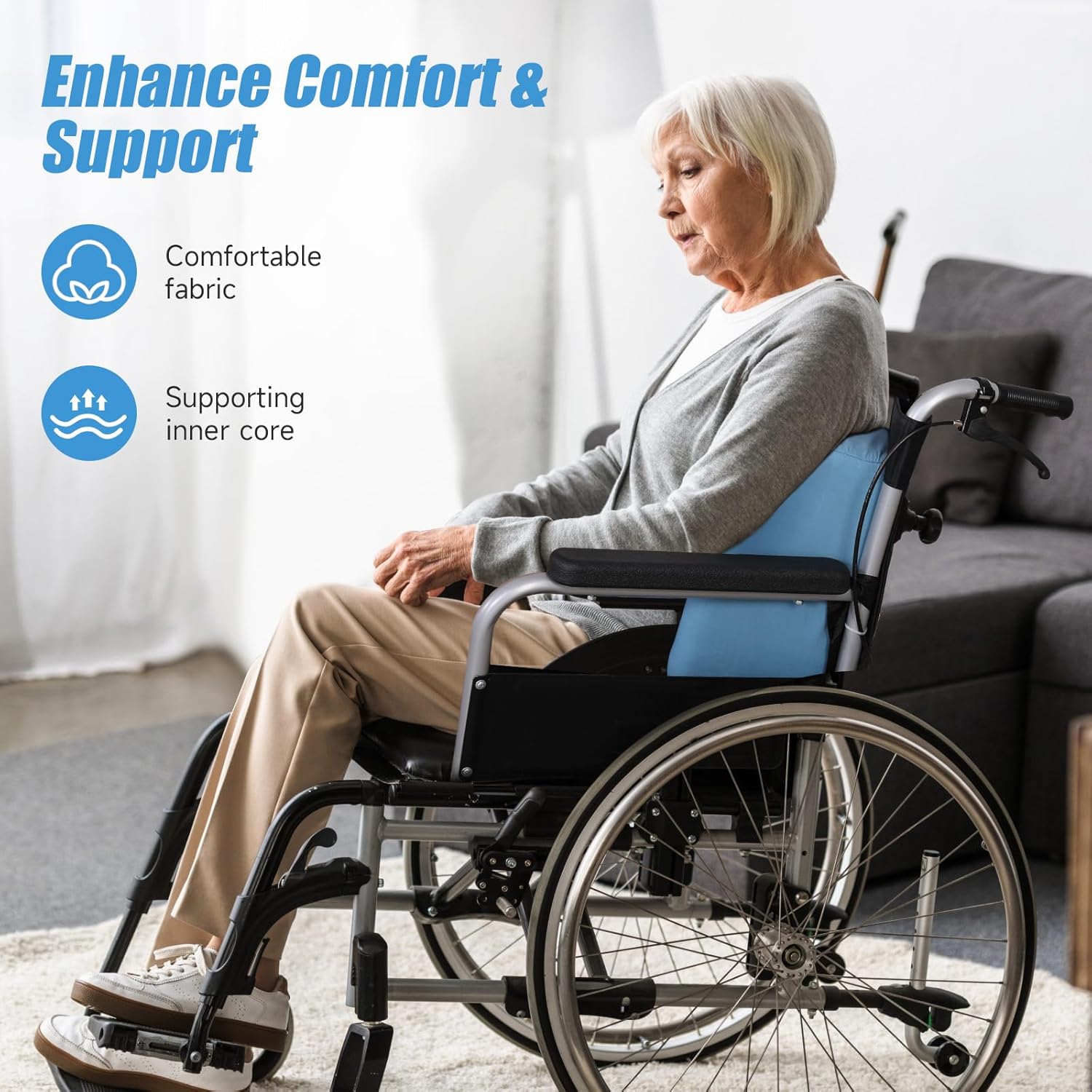 Wheelchair Side Guards Back Support Wedge Cushion W11211