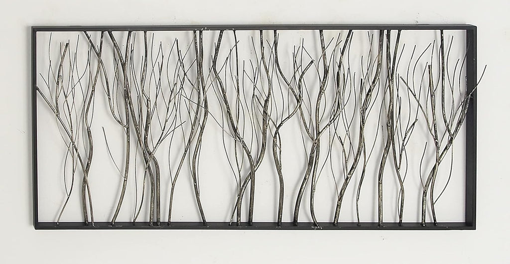 Silver Metal Wall Sculpture 48 x 22 Inch G3472