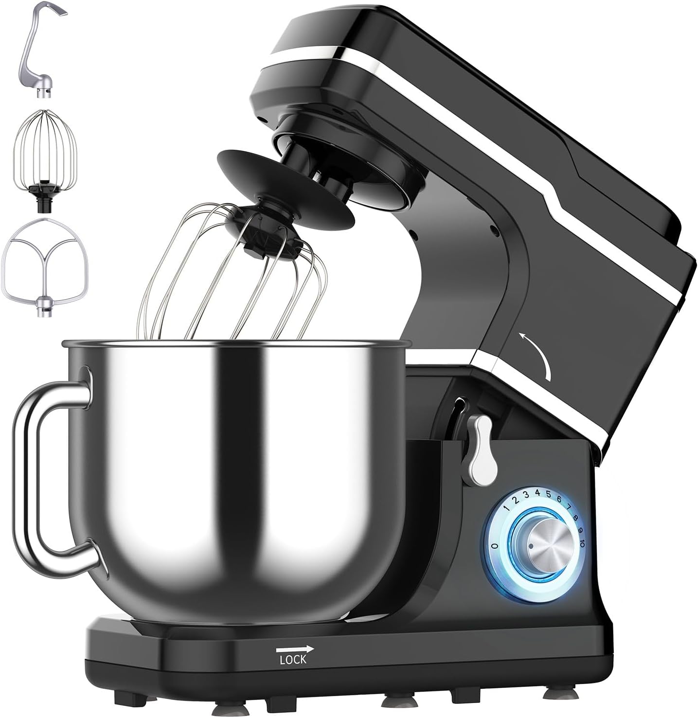 7.5 Qt 660W 10-Speed Tilt-Head Stand Mixer with Stainless Steel Bowl F943975