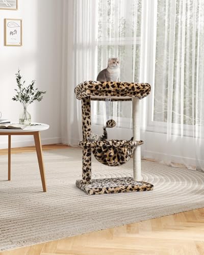 Small Cat Tree with Scratching Post and Basket K431