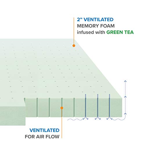 2 Inch Ventilated Memory Foam Mattress Topper, Queen C141