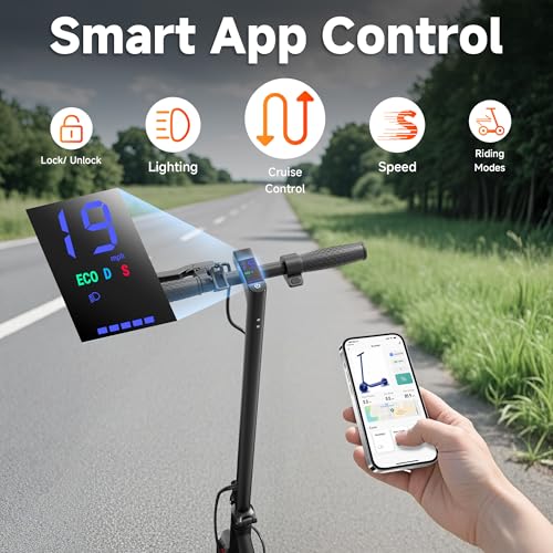 Electric Scooter with Seat, 19MPH, 21-Mile Range, 350W Motor, 8.5" Solid Tires, Dual Brake System, Folding E-Scooter J369
