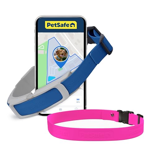 GPS Dog Collar with App, Waterproof Rechargeable (Blue, Grey) T4716