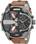 Gunmetal Brown Leather Watch F9000