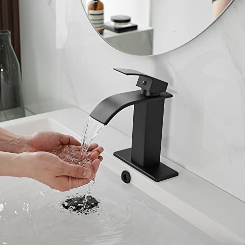 Oil Rubbed Bronze Waterfall Single Hole Bathroom Faucet with Pop Up Drain G369